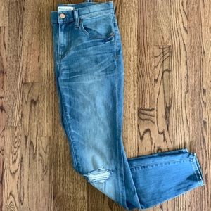 Madewell ripped knee skinny jeans